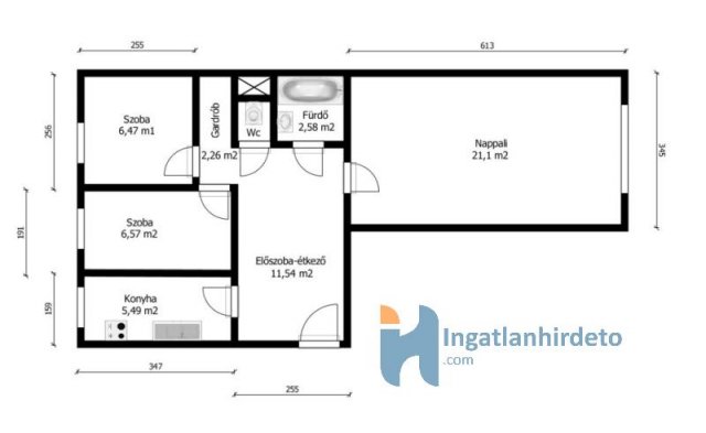 Eladó panellakás, Budapesten, III. kerületben 62 M Ft, 1+2 szobás