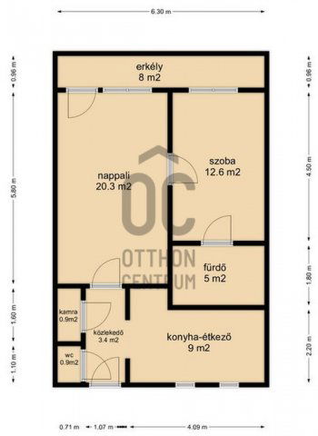 Eladó téglalakás, Zalaegerszegen 44.99 M Ft, 2 szobás