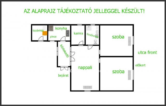 Eladó családi ház, Hajdúböszörményen 48.5 M Ft, 2 szobás