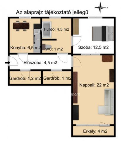 Eladó téglalakás, Budapesten, IX. kerületben 75 M Ft, 2 szobás