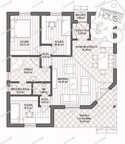 Eladó családi ház, Kecskeméten 81.5 M Ft, 4 szobás