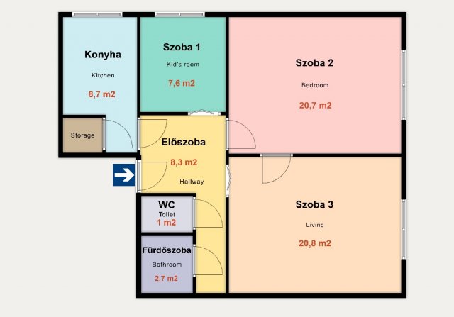 Eladó panellakás, Kiskunhalason 28.9 M Ft, 2+1 szobás
