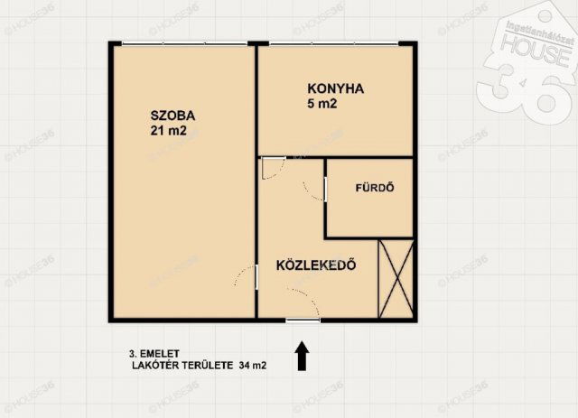 Eladó panellakás, Kecskeméten 34.1 M Ft, 1 szobás