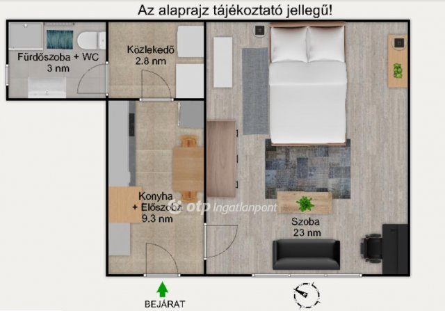 Eladó téglalakás, Budapesten, VIII. kerületben 47 M Ft, 1 szobás