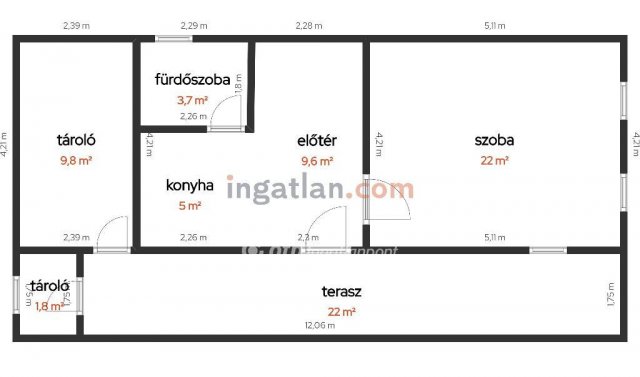 Eladó családi ház, Gyomaendrődön 2.2 M Ft, 1+1 szobás