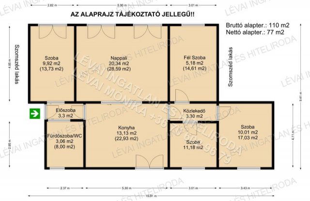 Eladó téglalakás, Békéscsabán 49.6 M Ft, 1+4 szobás
