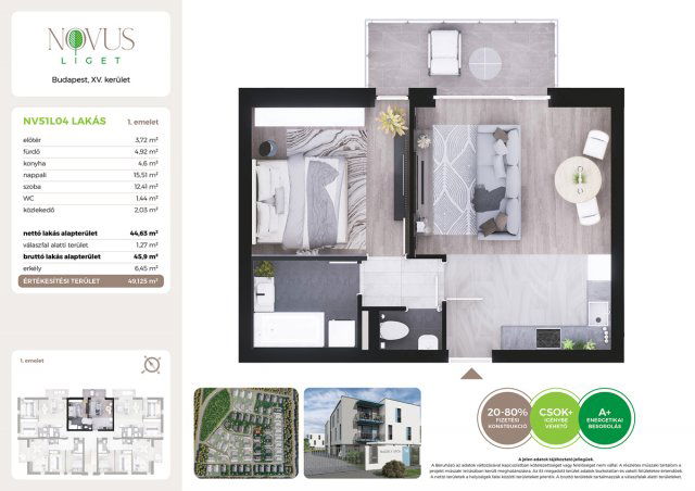 Eladó téglalakás, Budapesten, XV. kerületben, Kékszilva utcában