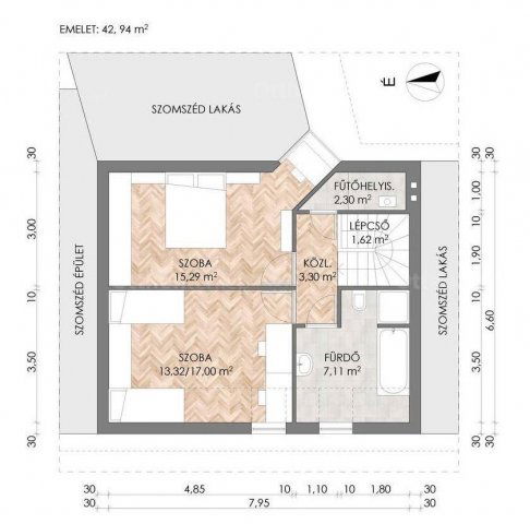 Eladó téglalakás, Pécsett, Hunyadi János utcában 91.9 M Ft