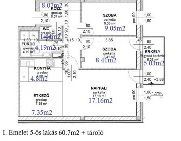 Eladó téglalakás, Érden 77.99 M Ft, 3 szobás