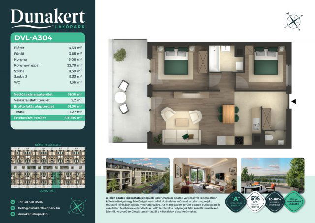 Eladó téglalakás, Vácon, Németh László utcában 92.49 M Ft