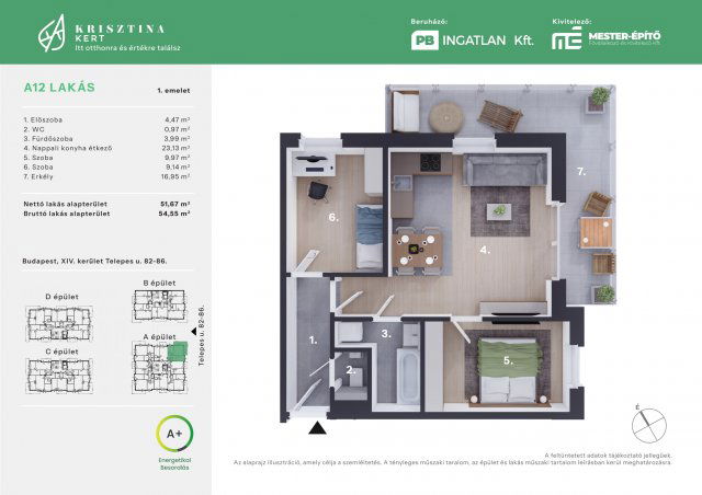 Eladó téglalakás, Budapesten, XIV. kerületben, Telepes utcában