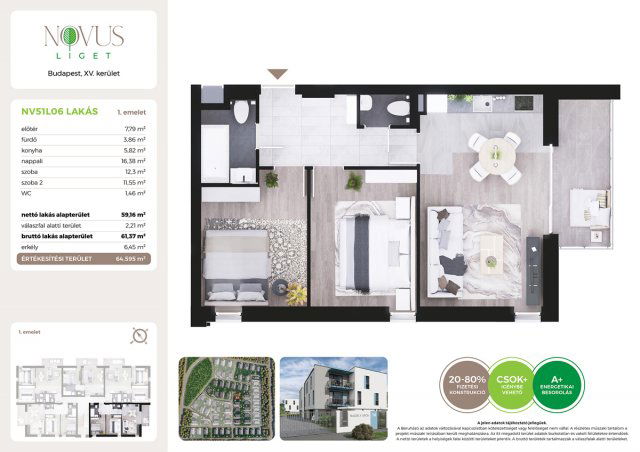 Eladó téglalakás, Budapesten, XV. kerületben, Kékszilva utcában