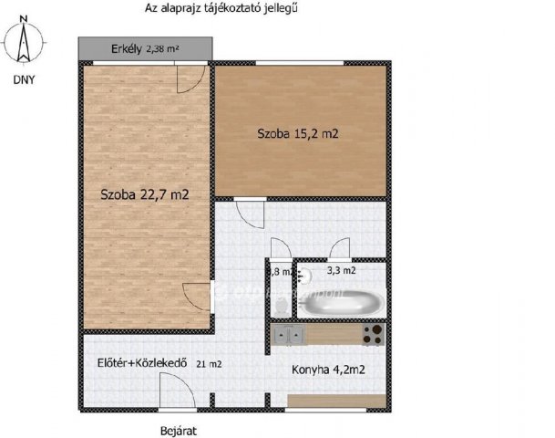 Eladó panellakás, Dunaújvárosban 33.5 M Ft, 2 szobás
