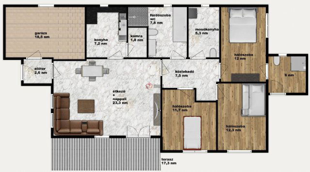 Eladó ikerház, Velencén 125 M Ft, 4 szobás