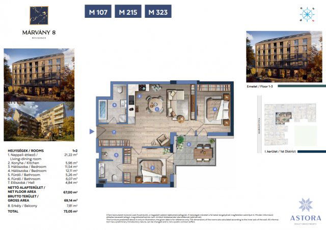 Eladó téglalakás, Budapesten, I. kerületben, Márvány utcában