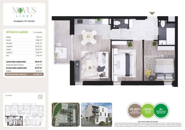 Eladó téglalakás, Budapesten, XV. kerületben, Kékszilva utcában