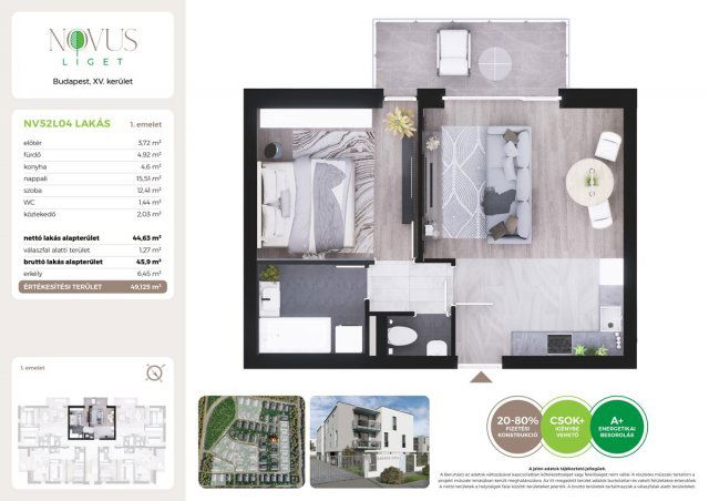 Eladó téglalakás, Budapesten, XV. kerületben, Kékszilva utcában