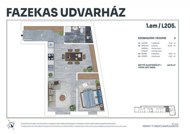 Eladó téglalakás, Tatán, Fazekas utcában 62 M Ft, 2 szobás