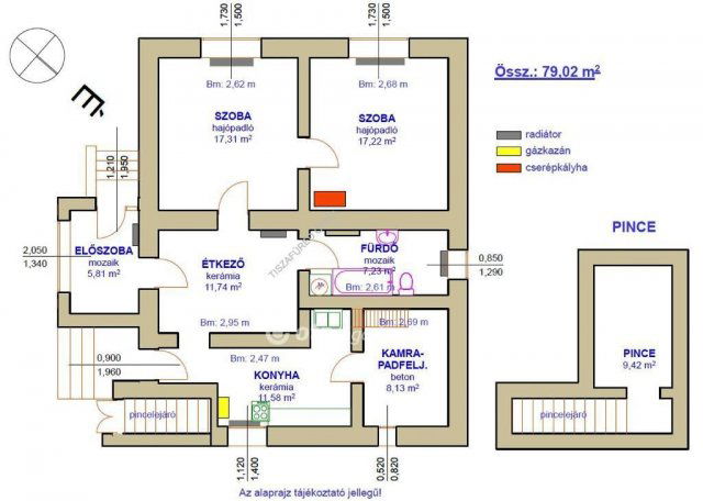 Eladó családi ház, Tiszaszőlősön 22.5 M Ft, 2+1 szobás