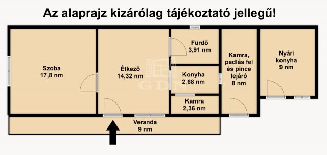 Eladó családi ház, Bagon 19 M Ft, 1 szobás