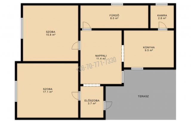 Eladó családi ház, Besenyőtelken 32.9 M Ft, 3 szobás