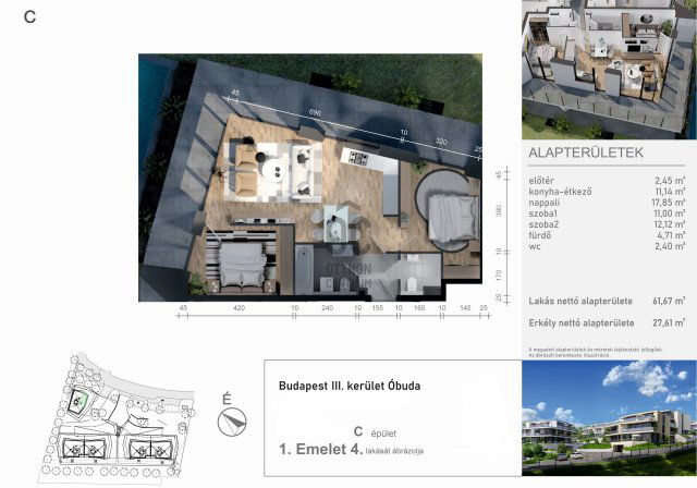 Eladó téglalakás, Budapesten, III. kerületben 214.9 M Ft