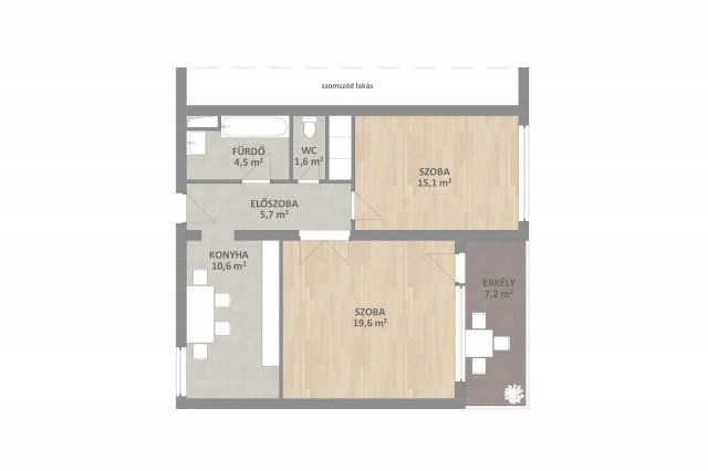 Eladó téglalakás, Veszprémben 61 M Ft, 2 szobás