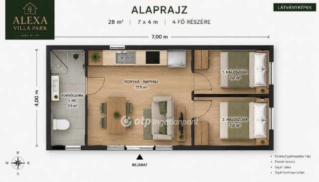 Eladó nyaraló, Dunapatajon 25.99 M Ft, 1+2 szobás