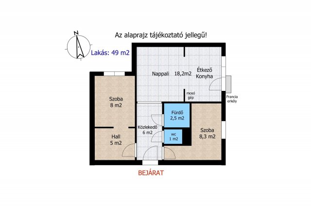 Eladó panellakás, Győrött 55.9 M Ft, 2+1 szobás