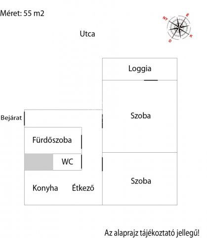 Eladó panellakás, Vácon 55 M Ft, 2 szobás / költözzbe.hu