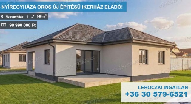 Eladó ikerház, Nyíregyházán 99.99 M Ft, 5 szobás