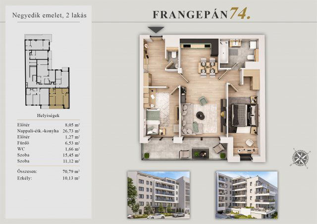 Eladó téglalakás, XIII. kerületben, Frangepán utcában