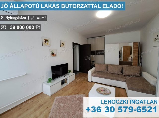 Eladó téglalakás, Nyíregyházán 39 M Ft, 2 szobás