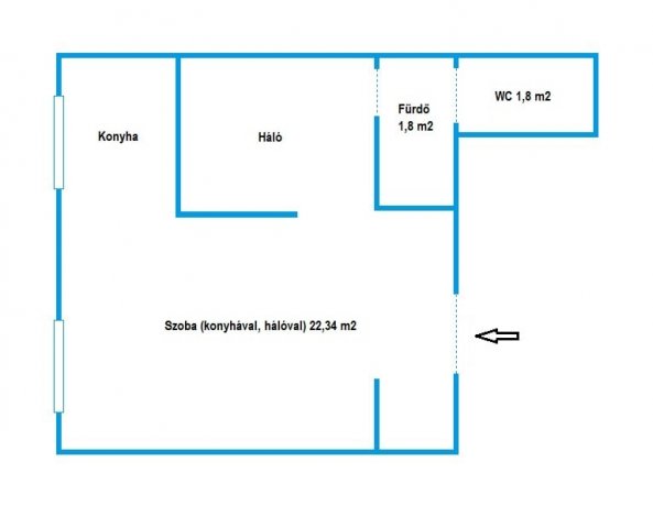 Eladó téglalakás, Kaposváron, Fő utcában 29.9 M Ft, 1+1 szobás