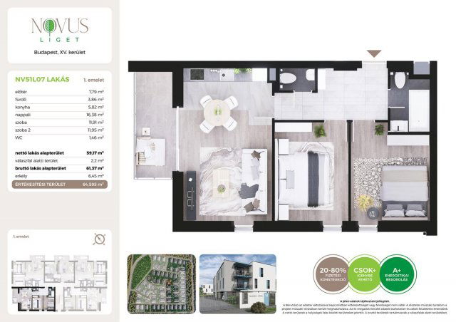 Eladó téglalakás, Budapesten, XV. kerületben, Kékszilva utcában