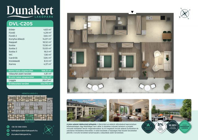 Eladó téglalakás, Vácon, Németh László utcában 124.99 M Ft