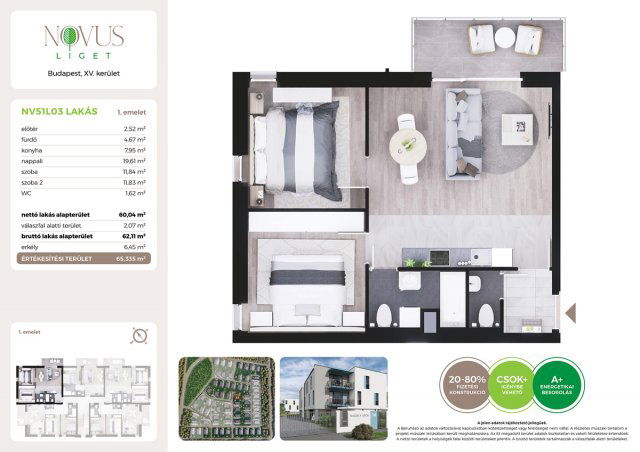 Eladó téglalakás, Budapesten, XV. kerületben, Kékszilva utcában