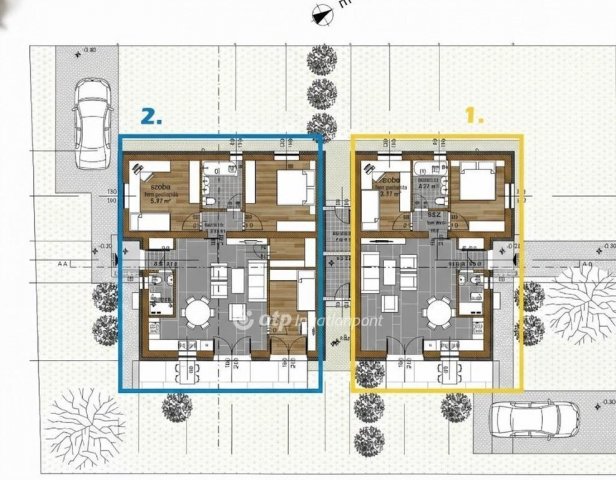Eladó ikerház, Százhalombattán 89.9 M Ft, 3 szobás