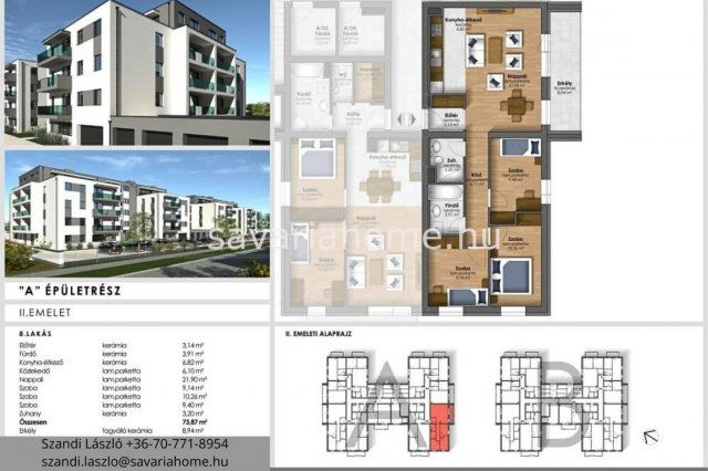 Eladó téglalakás, Szombathelyen 74.9 M Ft, 4 szobás