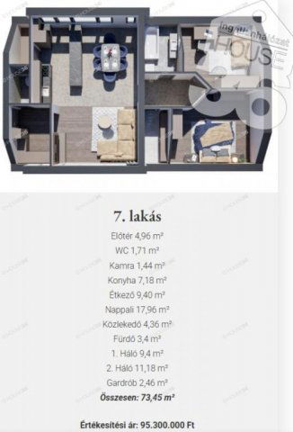 Eladó téglalakás, Kecskeméten 95.3 M Ft, 3 szobás