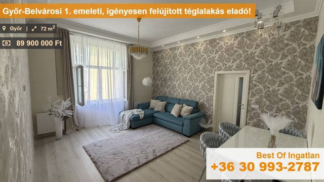 Eladó téglalakás, Győrött 89.9 M Ft, 3 szobás