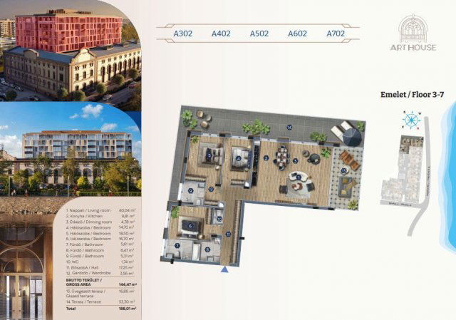 Eladó téglalakás, Budapesten, XIII. kerületben 615.14 M Ft