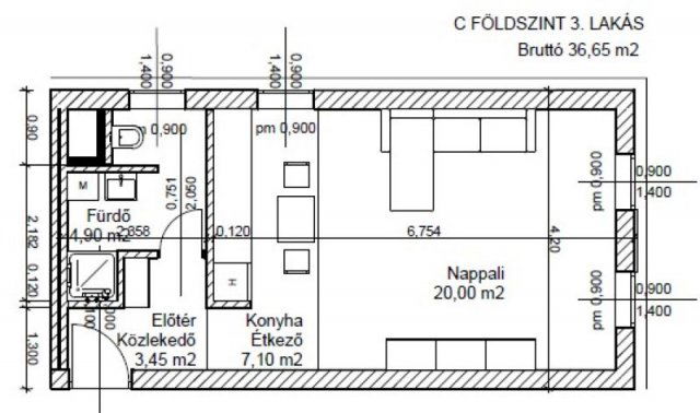Eladó téglalakás, Bicskén, Csákvári úton 40 M Ft, 1 szobás