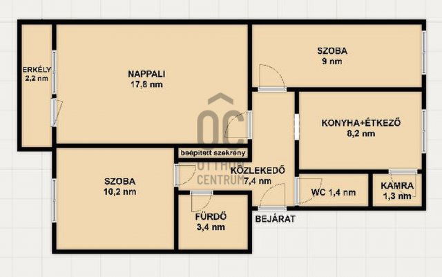 Eladó téglalakás, Zalaegerszegen 57 M Ft, 3 szobás