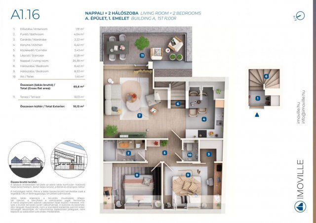 Eladó téglalakás, Mosonmagyaróváron, Tímár utcában, 3 szobás