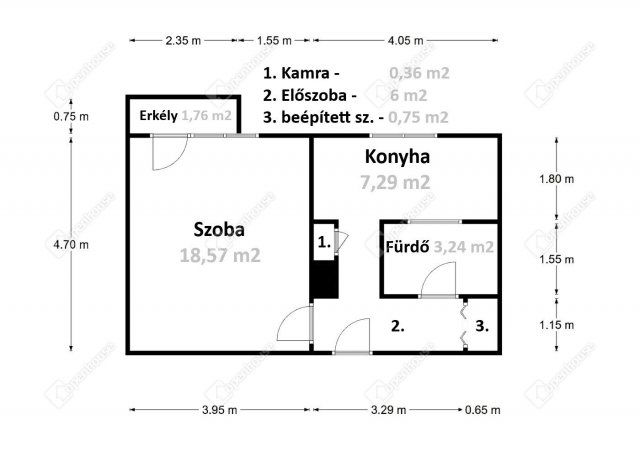 Eladó téglalakás, Miskolcon 19.9 M Ft, 1 szobás