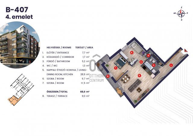 Eladó téglalakás, Budapesten, VIII. kerületben 92.9 M Ft