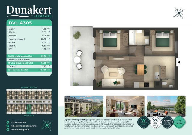 Eladó téglalakás, Vácon, Németh László utcában 92.79 M Ft