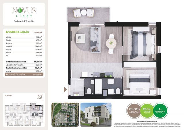 Eladó téglalakás, Budapesten, XV. kerületben, Kékszilva utcában