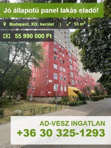 Eladó panellakás, Budapesten, XIX. kerületben 55.99 M Ft
